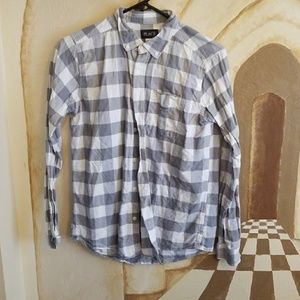 Grey and white checked shirt